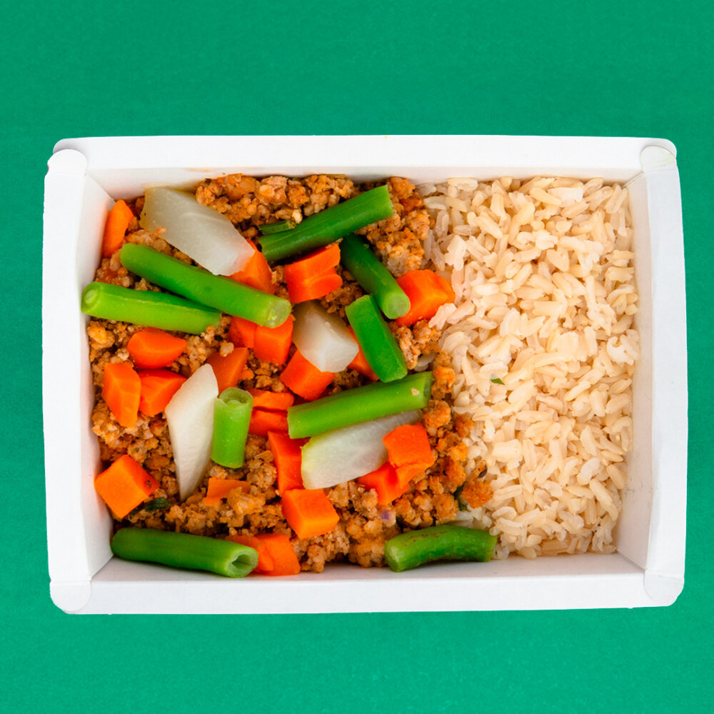 Refeição Padrão - Opção 1 - ARROZ INTEGRAL E CARNE MOÍDA COM LEGUMES
