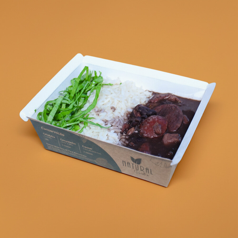 Refeição Tradicionais - Opção 9 - Arroz branco, feijoada calabresa, bacon, feijão preto e couve picada